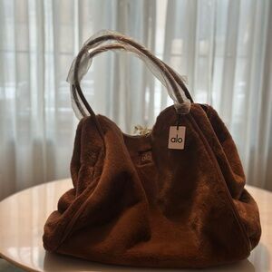 ALO Yoga Plush Brown Tote Bag